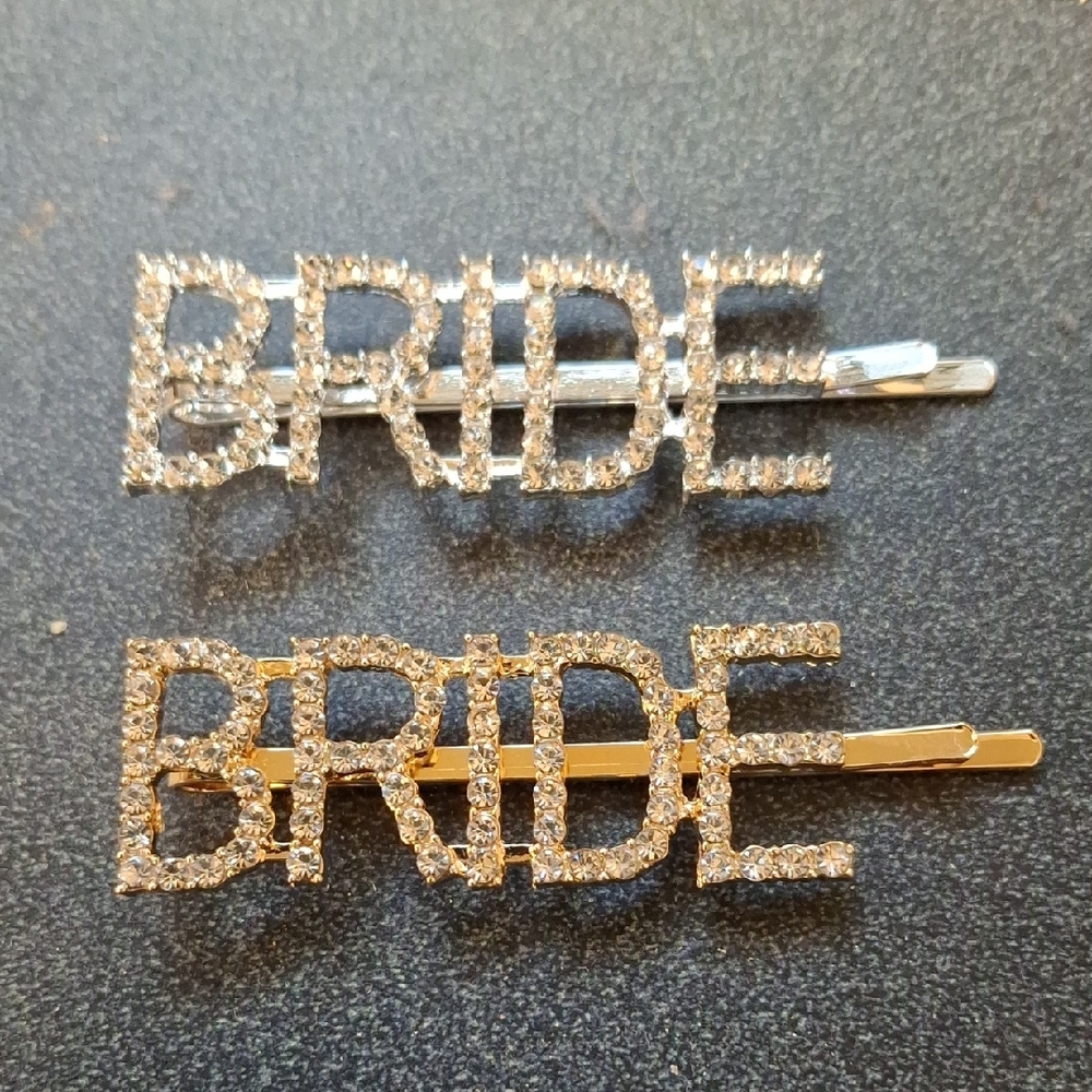 Elegant Gold and Silver Bride Hair Clips